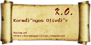 Kormányos Olivér névjegykártya