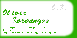 oliver kormanyos business card